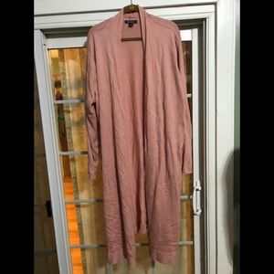 Long pale pink cardigan